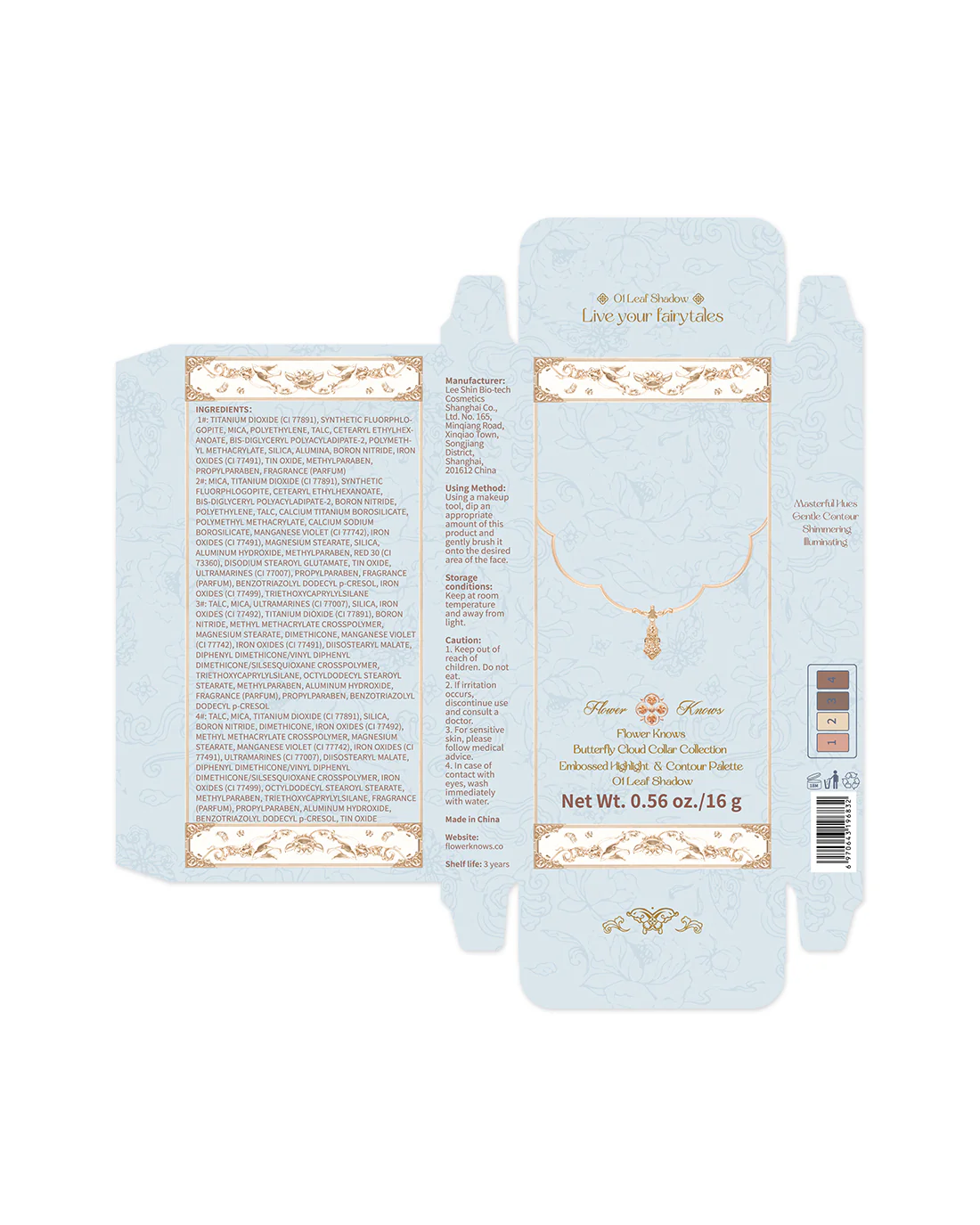 Butterfly Cloud Collar Embossed Highlight & Contour Palette - Image 9