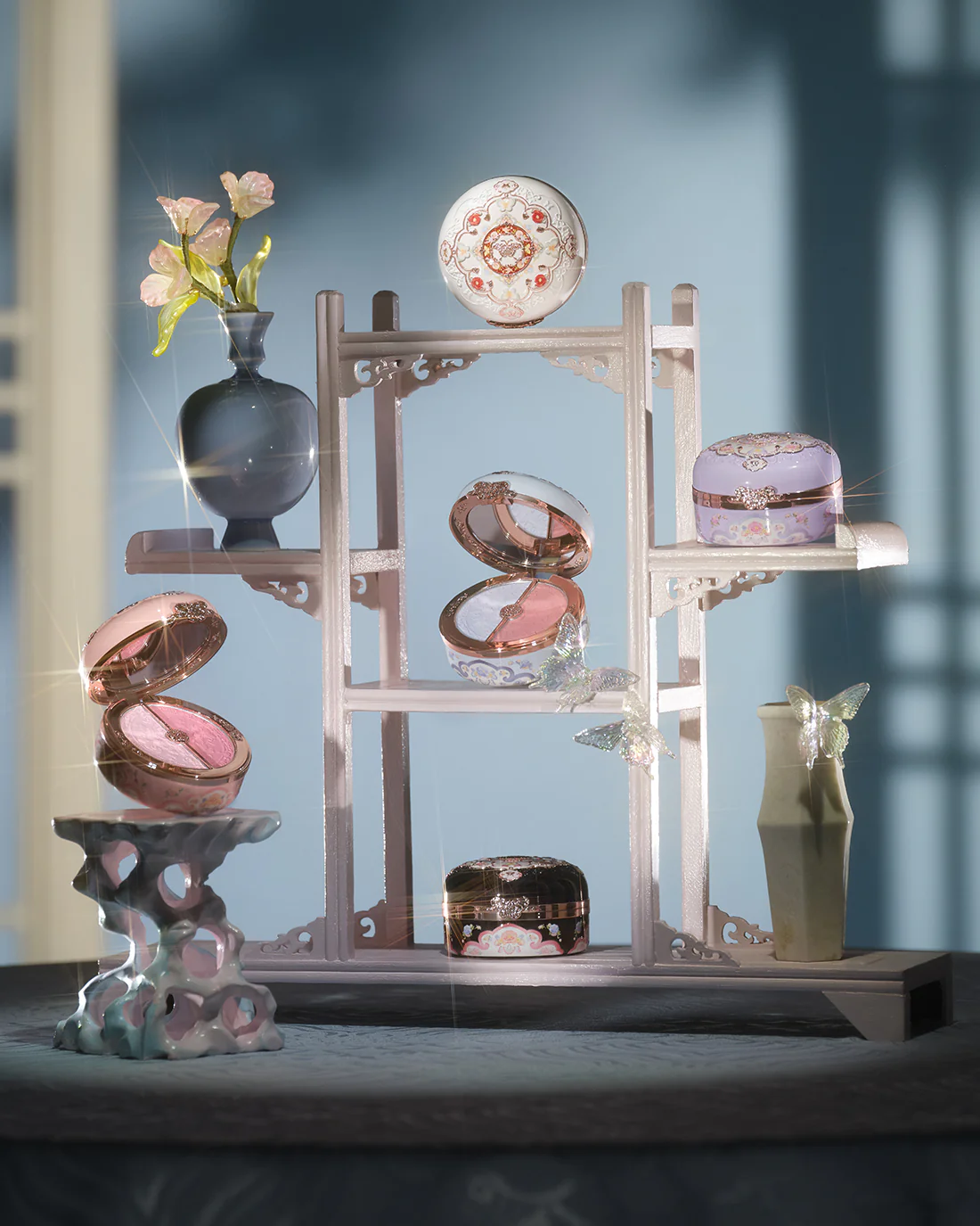 Butterfly Cloud Collar Rouge Box Highlighting & Blush Duo Powder - Image 17