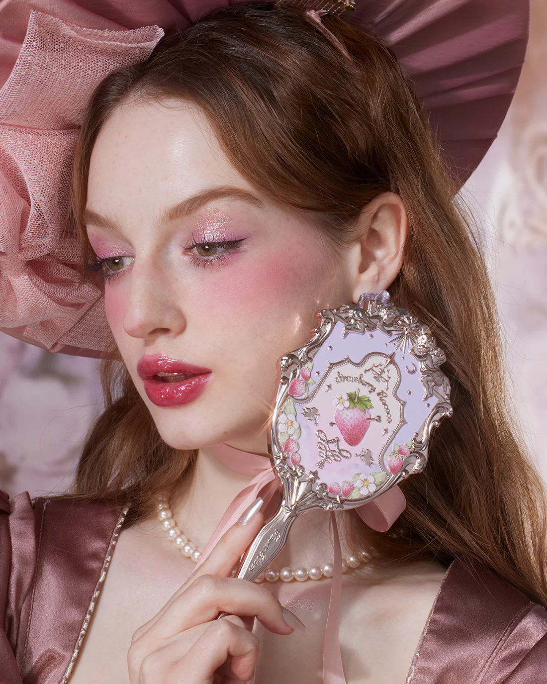 Violet Strawberry Rococo Hand Mirror - Image 2