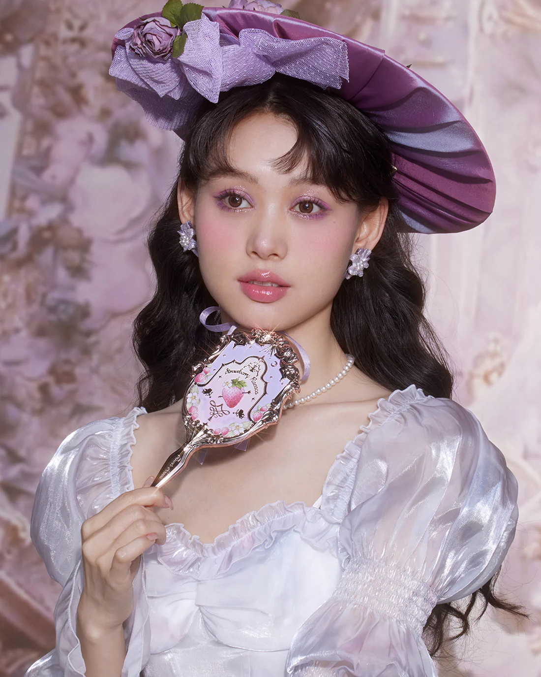 Violet Strawberry Rococo Hand Mirror - Image 4